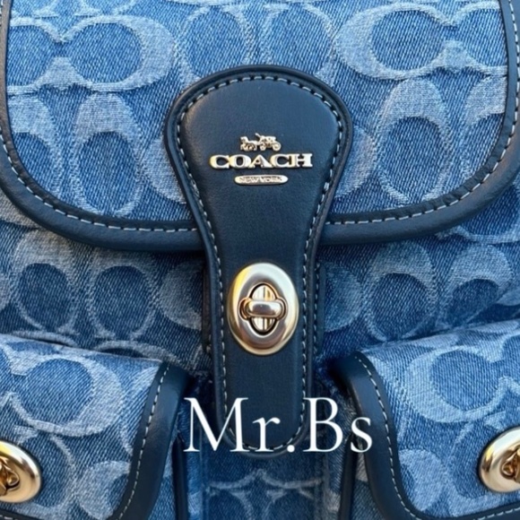 Coach Hadley Backpack In Signature Denim Purse - Picture 2 of 10